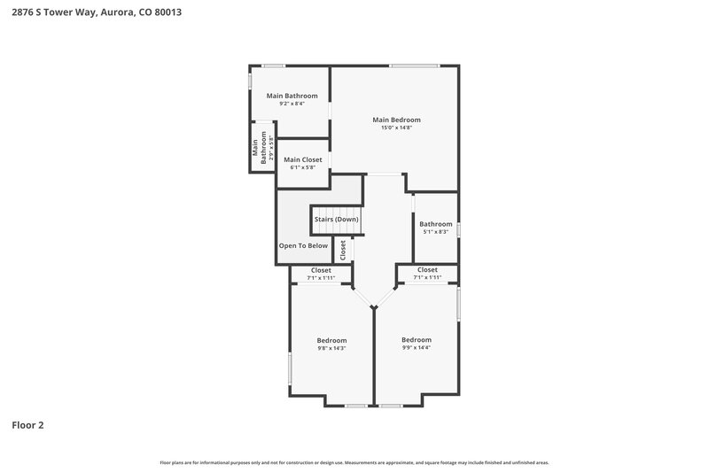 3,600/Mo, 2876 S Tower Way Aurora, CO 80013 Floor Plan View 3