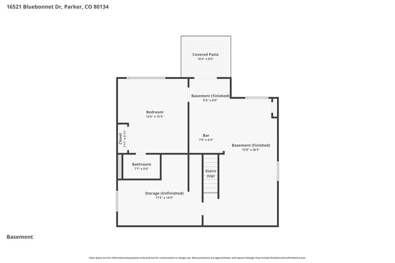 3,670/Mo, 16521 Bluebonnet Dr Parker, CO 80134 Floor Plan View