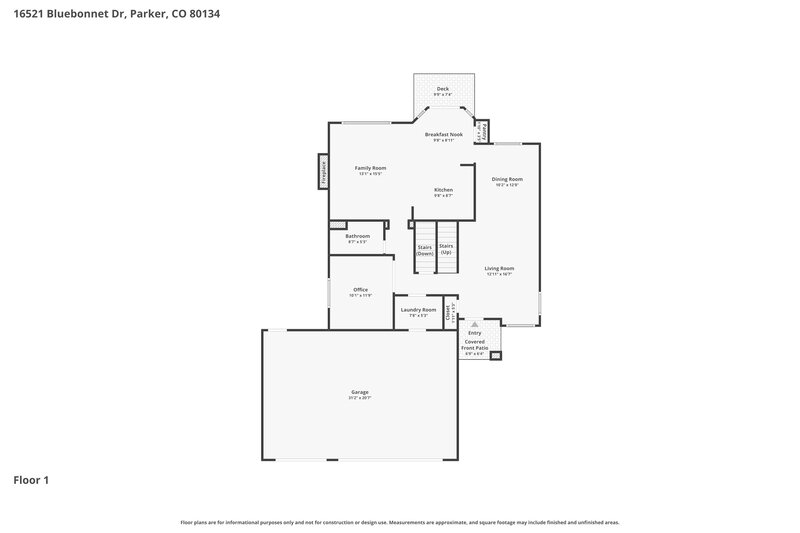 3,670/Mo, 16521 Bluebonnet Dr Parker, CO 80134 Floor Plan View 2
