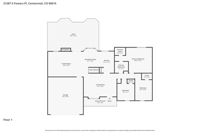 3,300/Mo, 21287 E Powers Pl Centennial, CO 80015 Floor Plan View 2