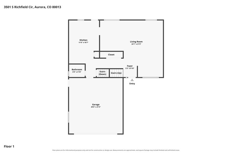 2,760/Mo, 3501 S Richfield Cir Aurora, CO 80013 Floor Plan View