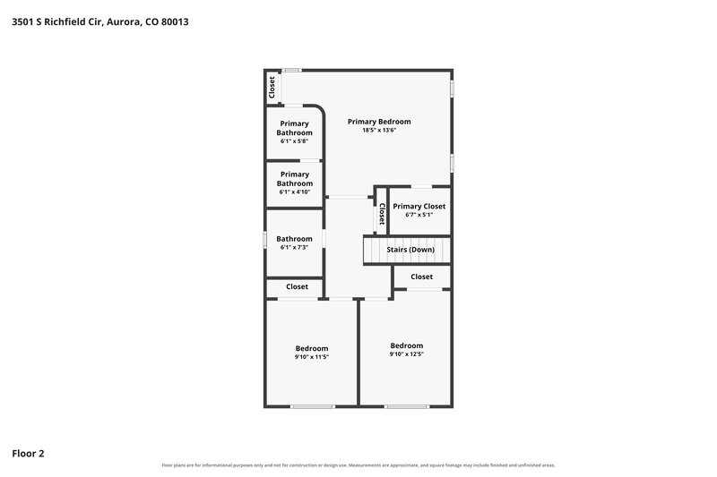 2,760/Mo, 3501 S Richfield Cir Aurora, CO 80013 Floor Plan View 3