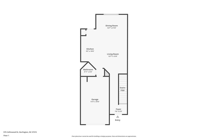 1,855/Mo, 575 Collinwood Dr Burlington, NC 27215 Floor Plan View