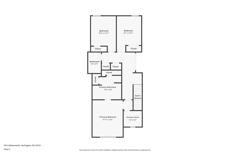 1,855/Mo, 575 Collinwood Dr Burlington, NC 27215 Floor Plan View 2