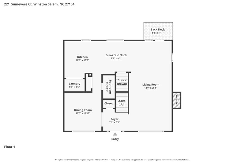 1,955/Mo, 221 Guinevere Ct Winston-Salem, NC 27104 Floorplan View