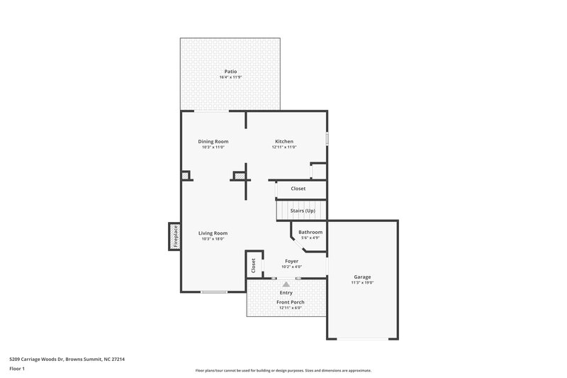 1,705/Mo, 5209 Carriage Woods Dr Browns Summit, NC 27214 Floor Plan View