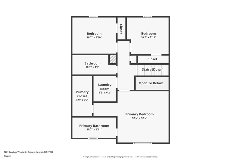 1,705/Mo, 5209 Carriage Woods Dr Browns Summit, NC 27214 Floor Plan View 2