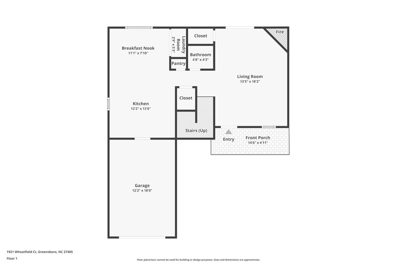 1,700/Mo, 1921 Wheatfield Ct Greensboro, NC 27405 Floor Plan View