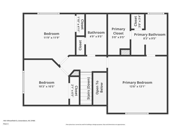 1,700/Mo, 1921 Wheatfield Ct Greensboro, NC 27405 Floor Plan View 2
