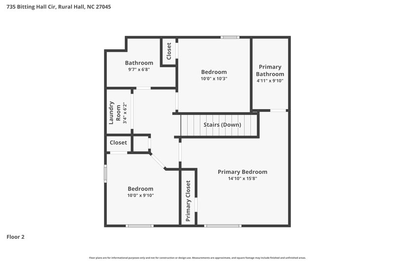 1,780/Mo, 735 Bitting Hall Circle Rural Hall, NC 27045 Floor Plan View 2