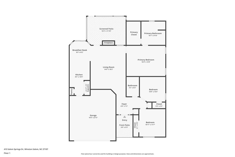 1,730/Mo, 413 Salem Springs Dr Winston-Salem, NC 27107 Floor Plan View