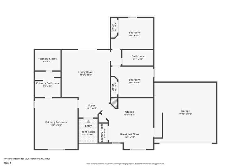 2,410/Mo, 4011 Mountainridge Dr Greensboro, NC 27401 Floor Plan View