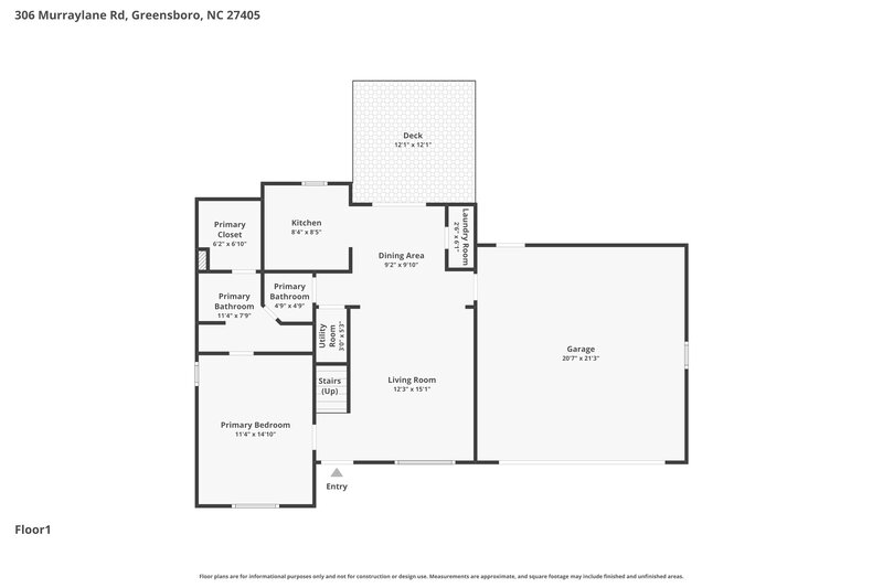 1,815/Mo, 306 Murraylane Rd Greensboro, NC 27405 Floor Plan View