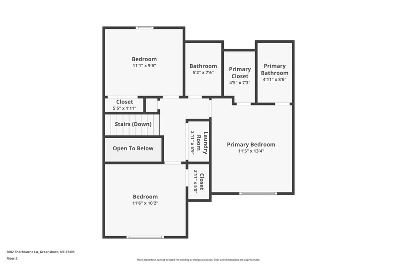 1,650/Mo, 3602 Sherbourne Ln Greensboro, NC 27405 Floor Plan View 2