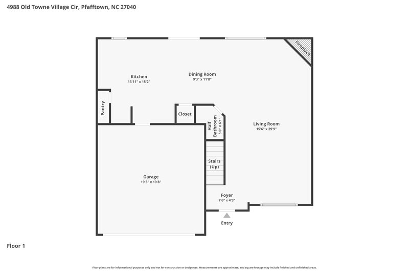 2,125/Mo, 4988 Old Towne Village Circle Pfafftown, NC 27040 Floorplan View