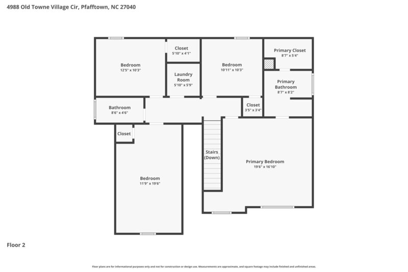 2,125/Mo, 4988 Old Towne Village Circle Pfafftown, NC 27040 Floorplan View 2