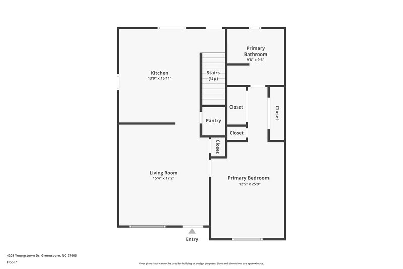 1,790/Mo, 4208 Youngstown Dr Greensboro, NC 27405 Floor Plan View