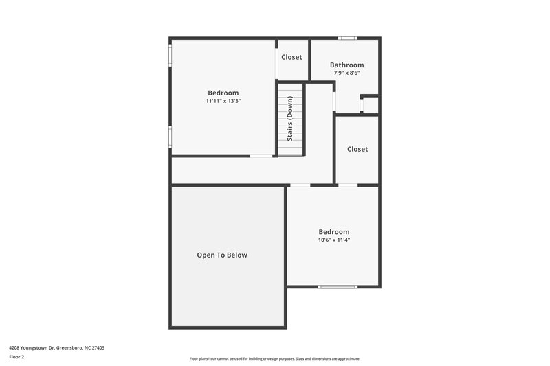 1,790/Mo, 4208 Youngstown Dr Greensboro, NC 27405 Floor Plan View 2