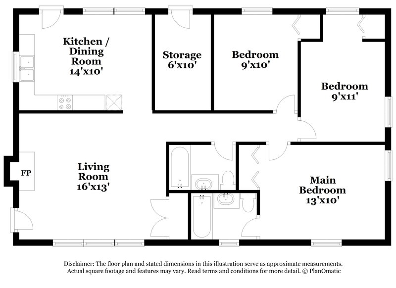 1,595/Mo, 3808 Gentry St Greensboro, NC 27407 Floor Plan View