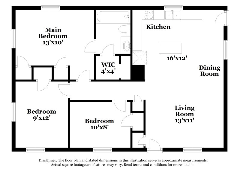 1,530/Mo, 4407 Cornell Ave Greensboro, NC 27407 Floorplan View