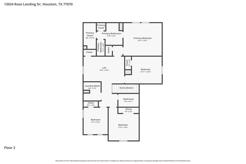 1,980/Mo, 13034 Rose Landing Dr Houston, TX 77070 Floor Plan View 2