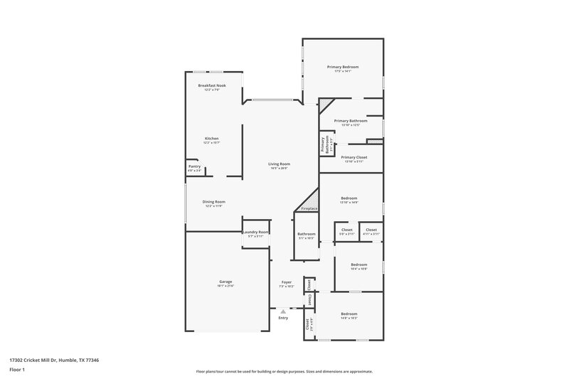 2,140/Mo, 17302 Cricket Mill Dr Humble, TX 77346 Floor Plan View