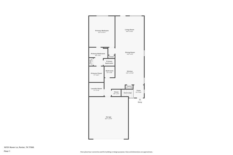 1,835/Mo, 16731 Rover Ln Porter, TX 77365 Floor Plan View