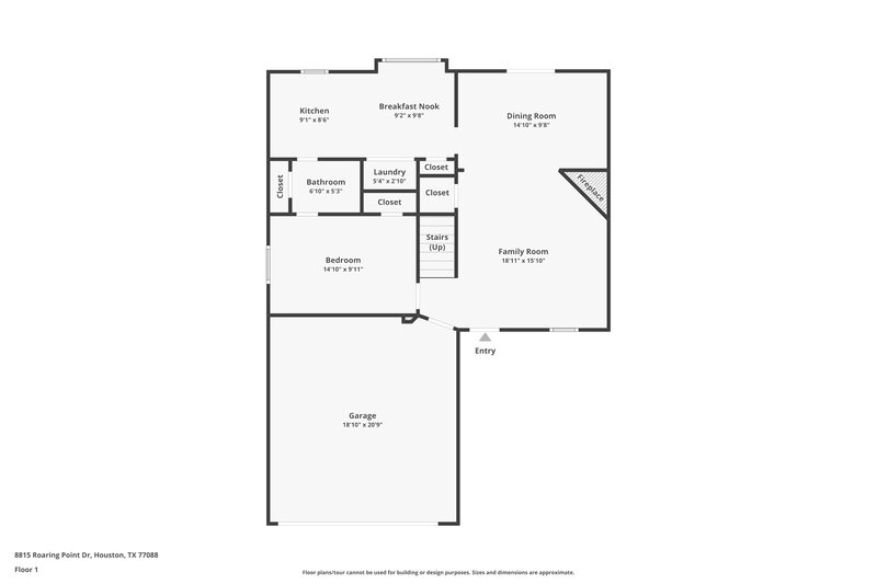 1,850/Mo, 8815 Roaring Point Dr Houston, TX 77088 Floor Plan View