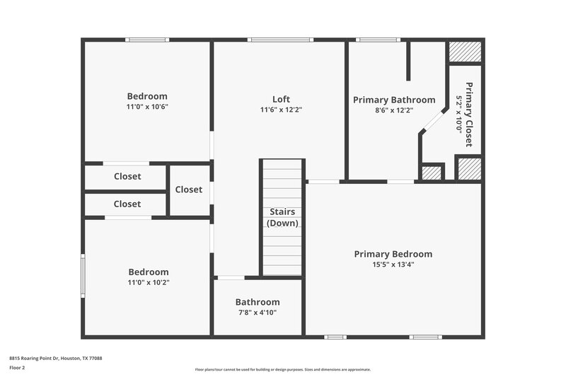 1,850/Mo, 8815 Roaring Point Dr Houston, TX 77088 Floor Plan View 2
