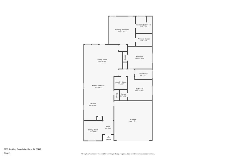 1,970/Mo, 5039 Rustling Branch Ln Katy, TX 77449 Floor Plan View