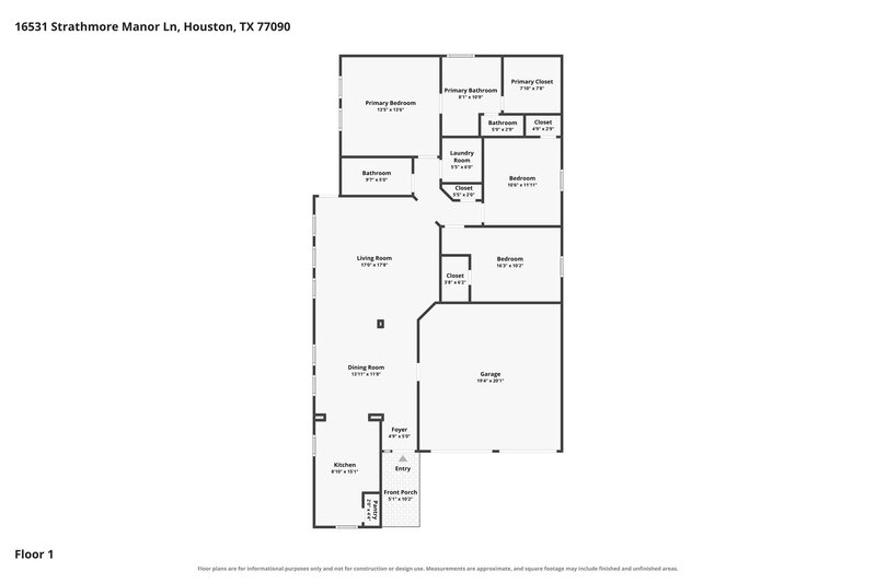 0/Mo, 16531 Strathmore Manor Ln Houston, TX 77090 Floorplan View