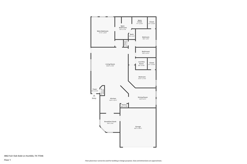 1,735/Mo, 4862 Fair Oak Dale Ln Humble, TX 77346 Floor Plan View