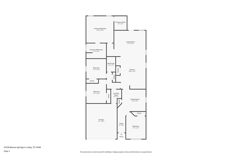 1,910/Mo, 21370 Beacon Springs Ln Katy, TX 77449 Floor Plan View