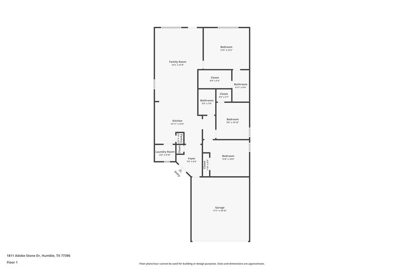 1,750/Mo, 1811 Adobe Stone Dr Humble, TX 77396 Floor Plan View