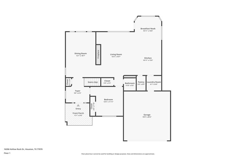 2,230/Mo, 16206 Hollow Rock Dr Houston, TX 77070 Floorplan View