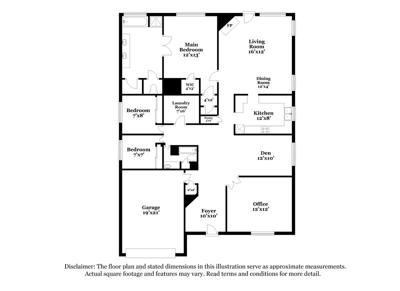 1,765/Mo, 21502 Broadstone Dr Katy, TX 77449 Floorplan View
