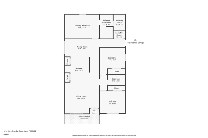 1,640/Mo, 1014 Vera Cruz Dr Rosenberg, TX 77471 Floor Plan View