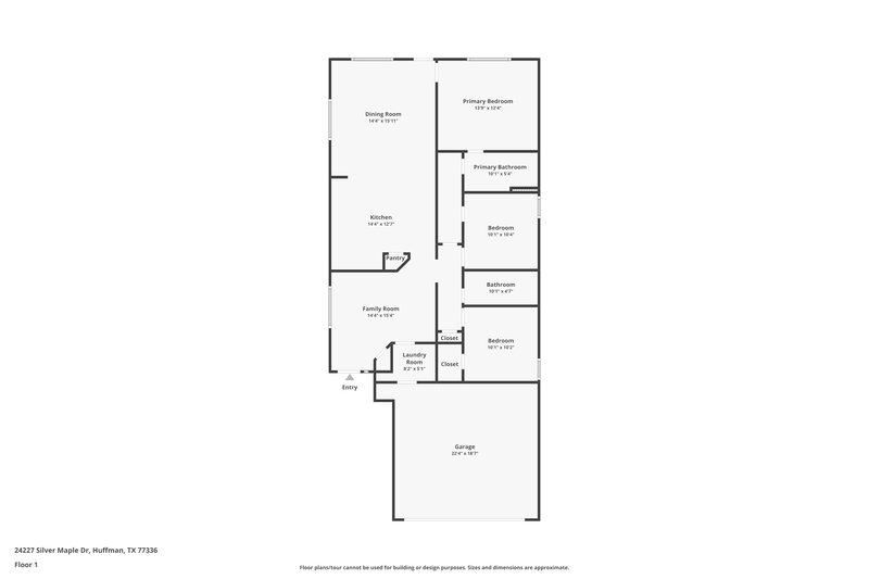 1,510/Mo, 24227 Silver Maple Dr Huffman, TX 77336 Floorplan View