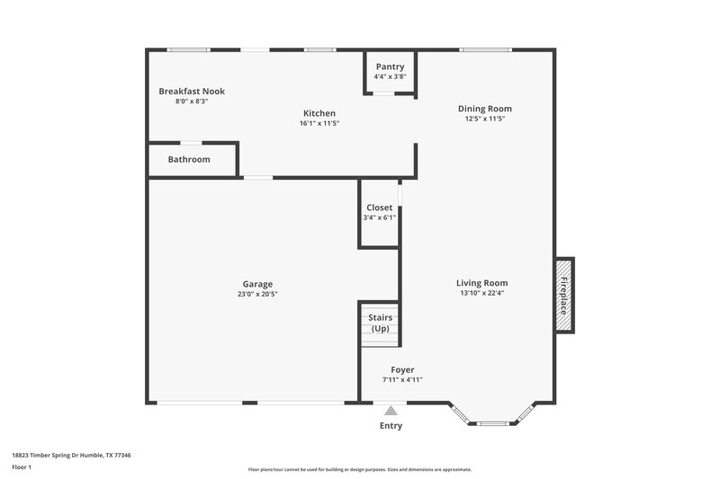 1,740/Mo, 18823 Timber Spring Dr Humble, TX 77346 Floorplan View