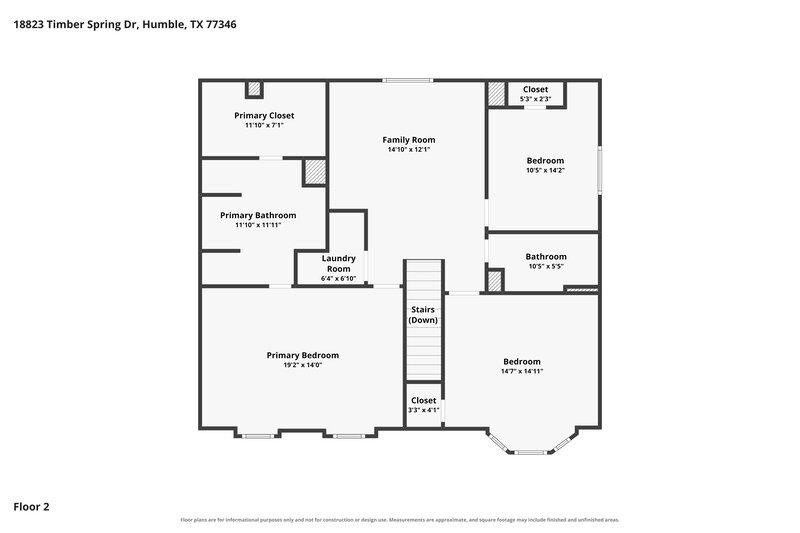 1,775/Mo, 18823 Timber Spring Dr Humble, TX 77346 Floor Plan View 2
