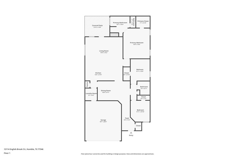 1,735/Mo, 12114 English Brook Cir Humble, TX 77346 Floor Plan View
