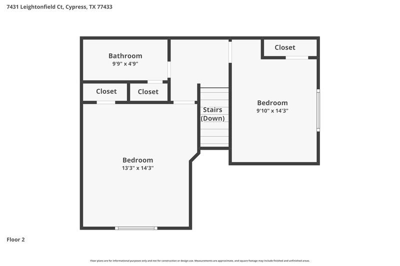 1,765/Mo, 7431 Leightonfield Ct Cypress, TX 77433 Floor Plan View 2