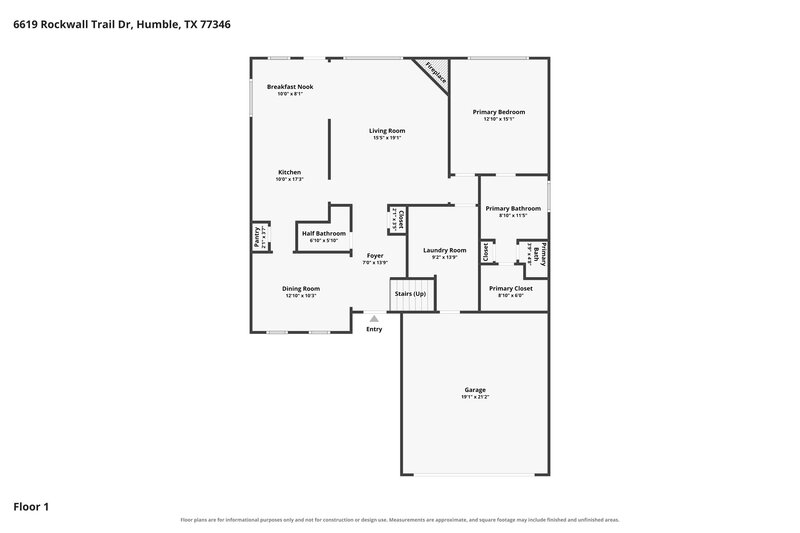 1,890/Mo, 6619 Rockwall Trail Dr Humble, TX 77346 Floor Plan View