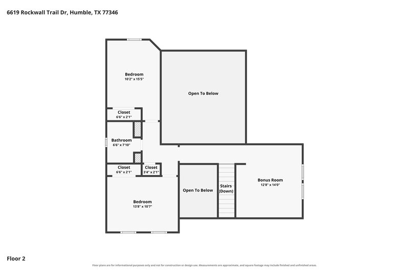1,890/Mo, 6619 Rockwall Trail Dr Humble, TX 77346 Floor Plan View 2