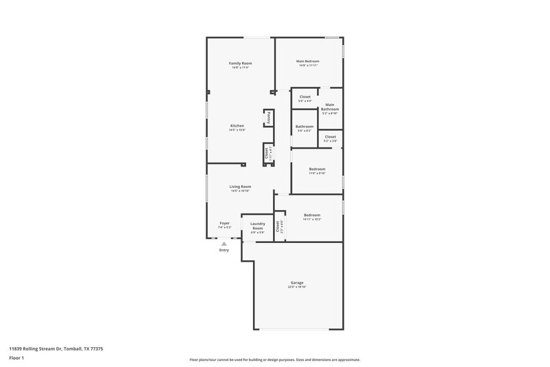 1,755/Mo, 11839 Rolling Stream Dr Tomball, TX 77375 Floor Plan View