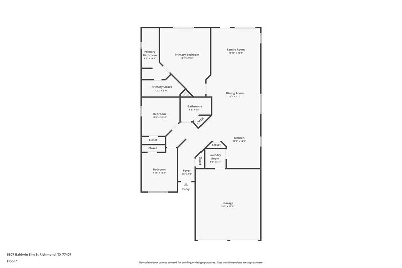 1,865/Mo, 5807 Baldwin Elm St Richmond, TX 77407 Floor Plan View