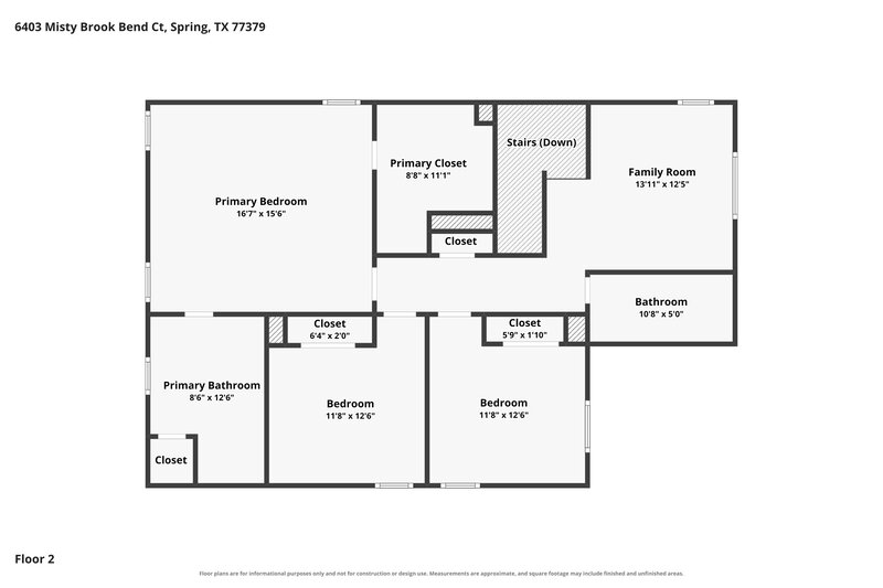 1,830/Mo, 6403 Misty Brook Bend Ct Spring, TX 77379 Floorplan View 2