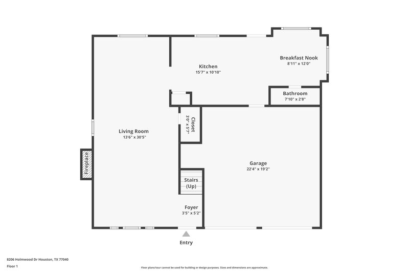 1,925/Mo, 8206 Holmwood Dr Houston, TX 77040 Floor Plan View