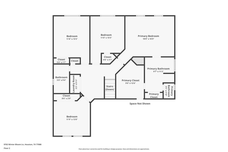 1,995/Mo, 9702 Winter Bloom Ln Houston, TX 77088 Floorplan View 2