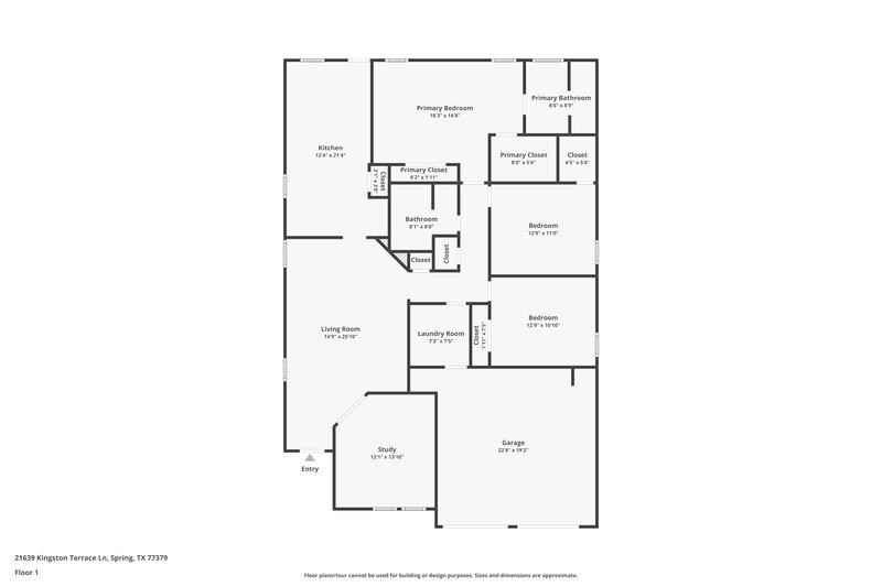 1,810/Mo, 21639 Kingston Terrace Ln Spring, TX 77379 Floor Plan View
